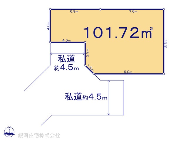 G00396789 神奈川県横浜市港北区新吉田東５丁目 土地 5360万円【区画図】