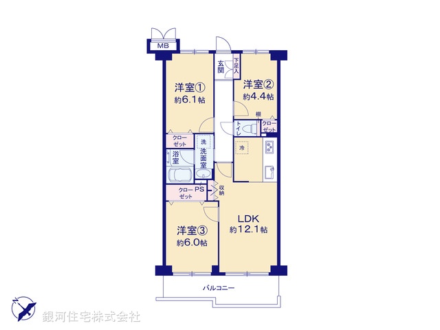 G00396810 千葉県柏市若柴 中古マンション 2599万円【間取図】