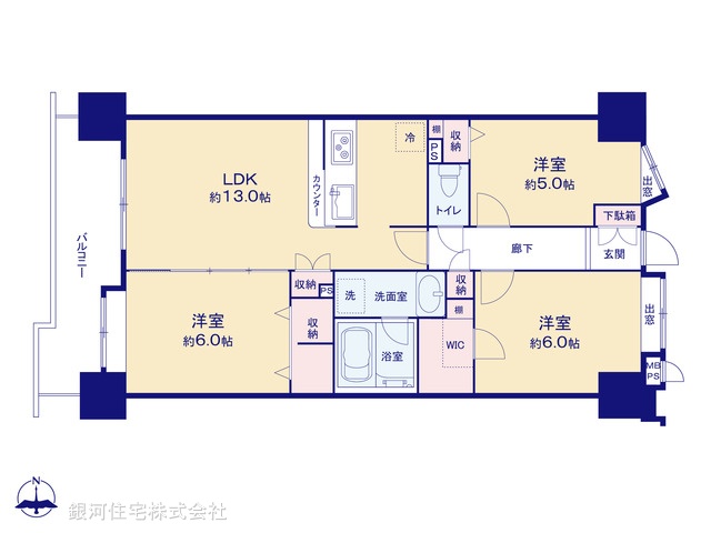 G00396854 東京都足立区伊興２丁目 中古マンション 4180万円【間取図】