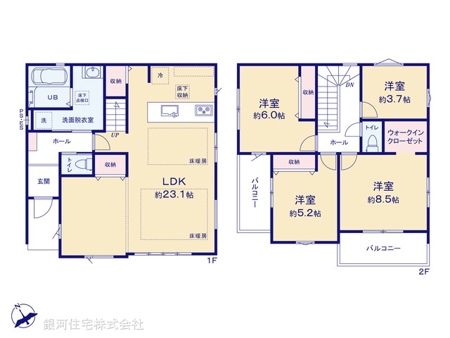 G00396861 千葉県流山市松ヶ丘６丁目 新築一戸建て 5399万円【間取図】