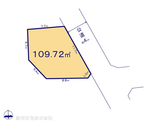 G00396898 東京都練馬区大泉学園町１丁目 土地 5480万円【区画図】
