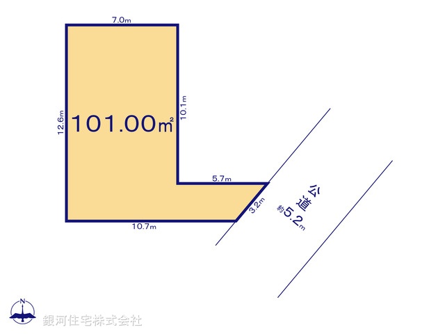 G00396961 神奈川県高座郡寒川町大曲４丁目 土地 1650万円【区画図】