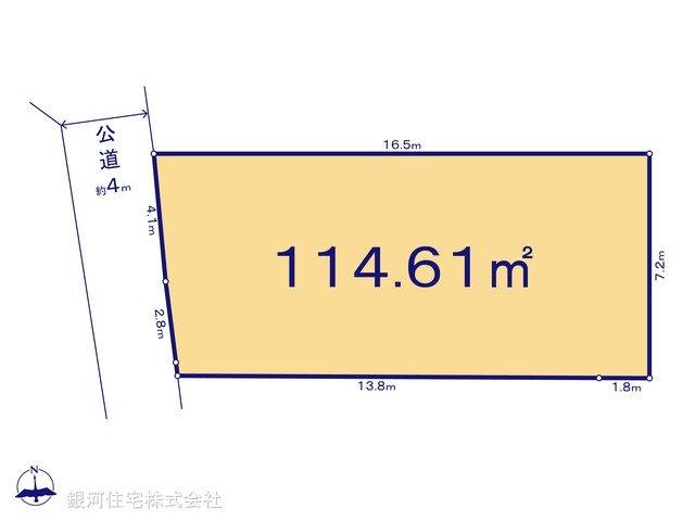 G00396994 神奈川県高座郡寒川町岡田４丁目 土地(建築条件付土地) 1980万円【区画図】