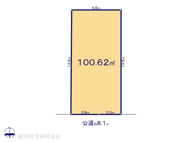 G00397119 埼玉県川口市上青木西３丁目 土地 3899万円【区画図】