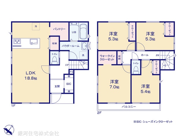 G00397165 神奈川県横浜市鶴見区駒岡１丁目 新築一戸建て 5290万円【間取図】