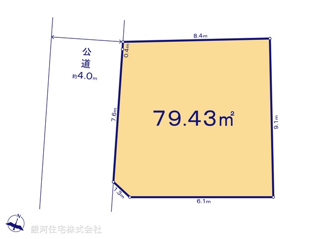 G00397192 神奈川県藤沢市鵠沼松が岡４丁目 土地(建築条件付土地) 5610万円【区画図】