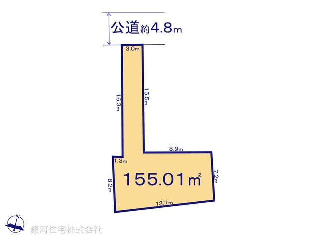 G00397197 埼玉県白岡市篠津 土地 1990万円【区画図】
