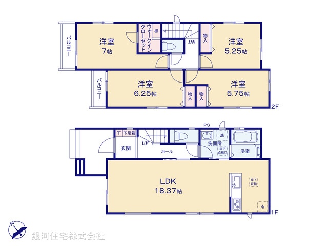 G00397198 千葉県市川市柏井町１丁目 新築一戸建て 3990万円【間取図】