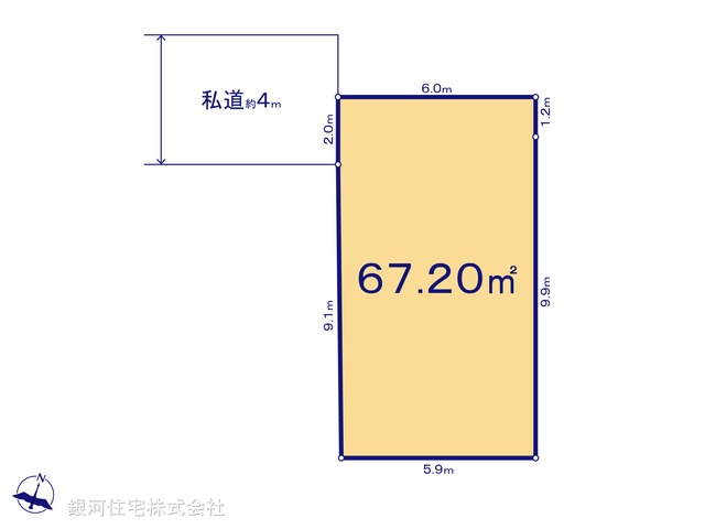 G00397303 埼玉県さいたま市中央区上落合６丁目 土地 3770万円【区画図】
