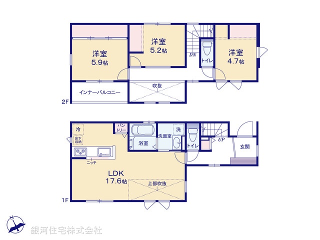 G00397401 千葉県市川市鬼高１丁目 新築一戸建て 6780万円【間取図】