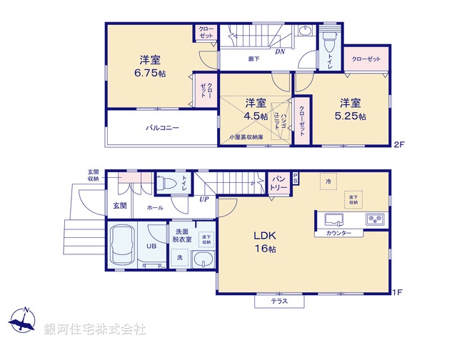 G00397487 神奈川県横浜市中区西之谷町 新築一戸建て 6180万円【間取図】