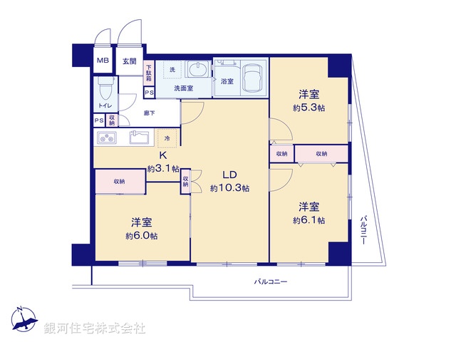 G00397492 東京都板橋区東新町１丁目 中古マンション 6980万円【間取図】
