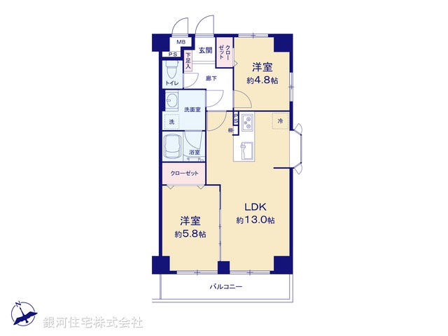 G00397495 東京都立川市錦町１丁目 中古マンション 4999万円【間取図】