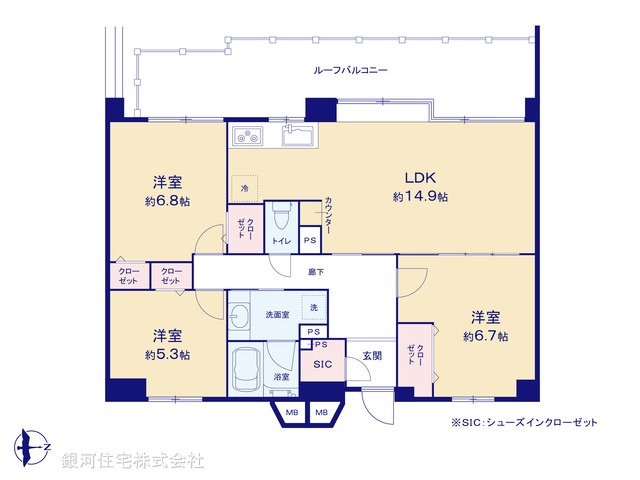 G00397496 東京都江東区東砂８丁目 中古マンション 5199万円【間取図】