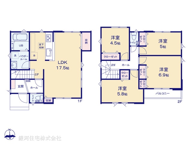 G00397615 東京都八王子市上野町 新築一戸建て 5699万円【間取図】