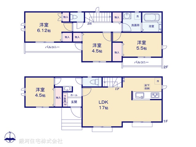 G00397629 東京都立川市幸町５丁目 新築一戸建て 5780万円【間取図】