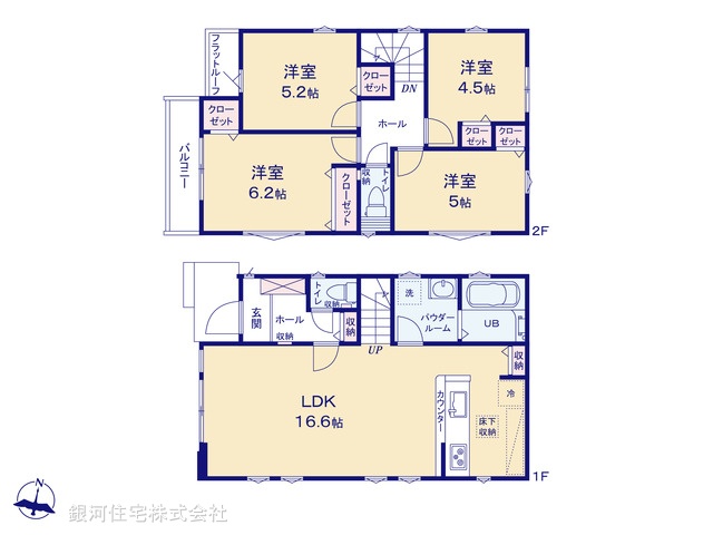 G00397649 東京都日野市南平５丁目 新築一戸建て 5099万円【間取図】