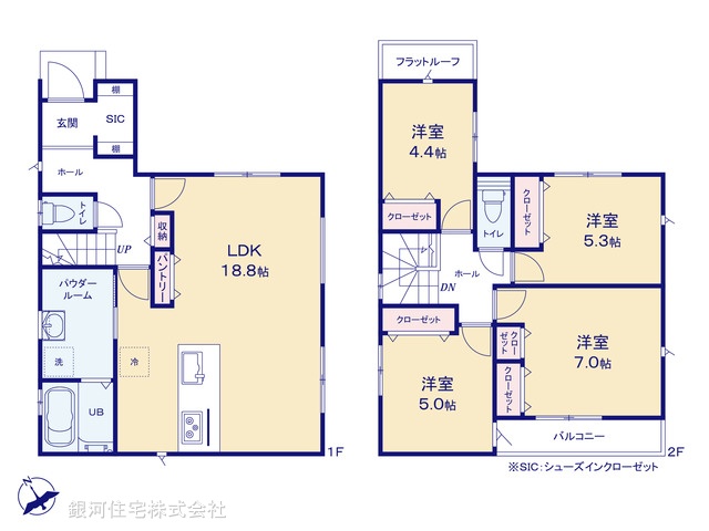 G00397698 神奈川県相模原市中央区東淵野辺５丁目 新築一戸建て 4590万円【間取図】