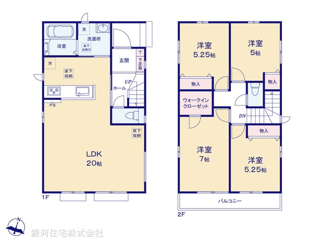 G00397720 埼玉県春日部市一ノ割１丁目 新築一戸建て 3590万円【間取図】
