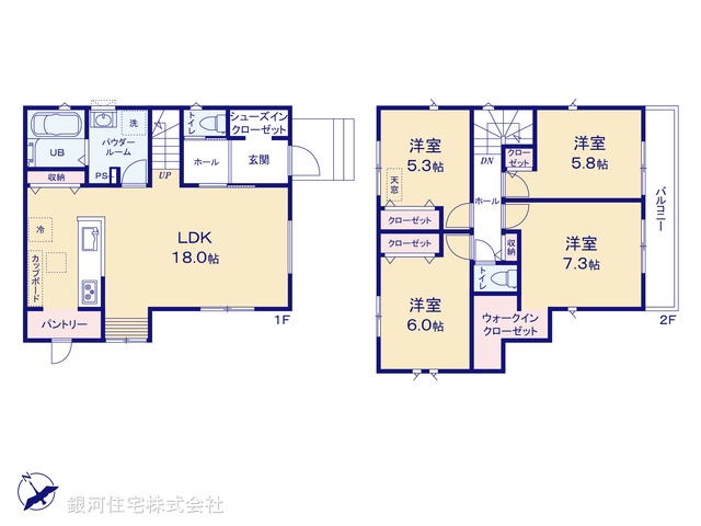 G00397826 神奈川県相模原市緑区橋本７丁目 新築一戸建て 5990万円【間取図】