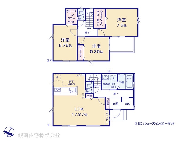 G00398011 千葉県八千代市八千代台北１７丁目 新築一戸建て 3690万円【間取図】