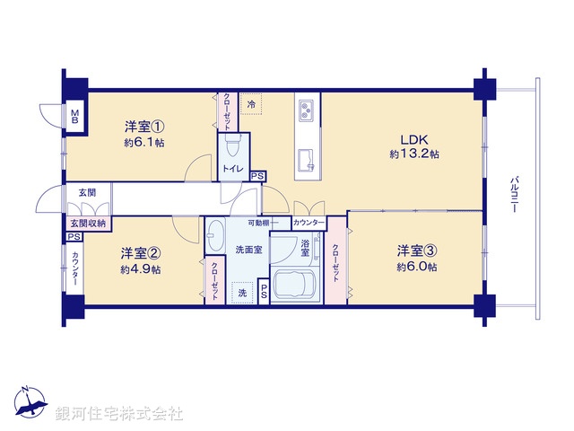 G00398119 千葉県松戸市松戸新田 中古マンション 3190万円【間取図】