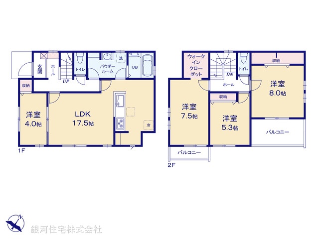 G00398377 東京都八王子市館町 新築一戸建て 3980万円【間取図】