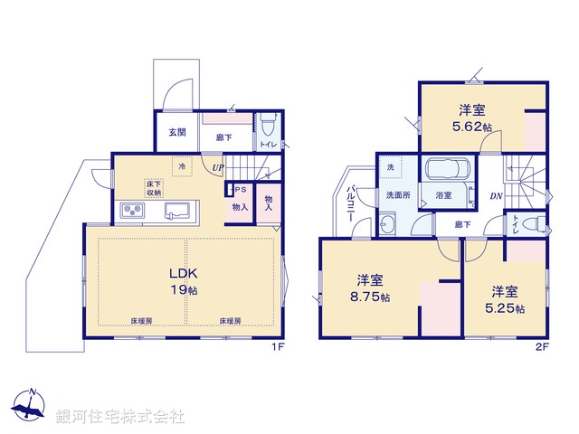 G00398387 東京都江戸川区上一色２丁目 新築一戸建て 6690万円【間取図】