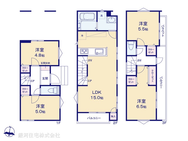 G00398401 埼玉県川口市南鳩ヶ谷５丁目 新築一戸建て 5280万円【間取図】