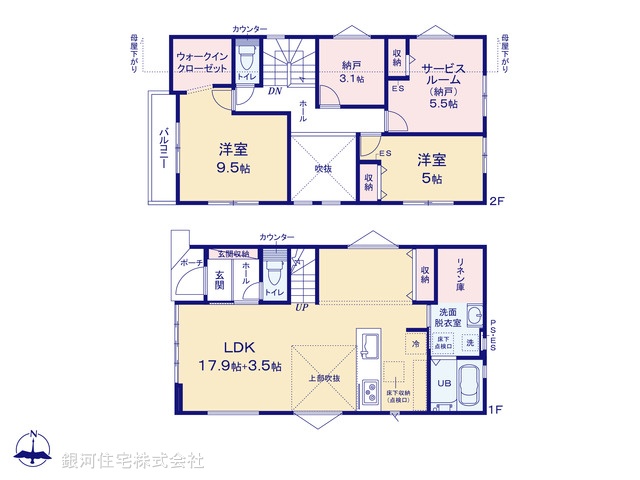G00398496 千葉県八千代市下市場１丁目 新築一戸建て 4699万円【間取図】