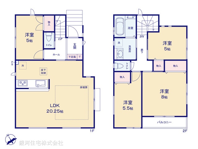 G00398512 神奈川県横浜市戸塚区汲沢５丁目 新築一戸建て 5798万円 土地面積100.63m² (約30.44坪) 建物面積99.36m² (約30.05坪) 間取り４ＬＤＫ 築年月2026年09月(築１年以内)【間取図】