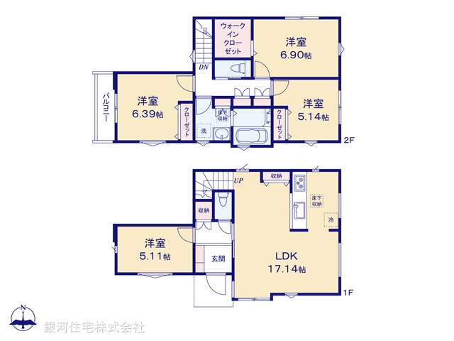 G00398538 東京都練馬区大泉町１丁目 新築一戸建て 5980万円【間取図】