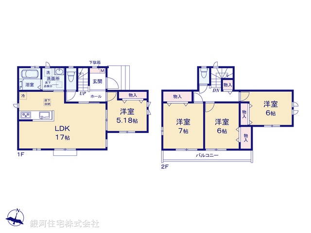 G00398544 埼玉県戸田市美女木１丁目 新築一戸建て 5190万円【間取図】