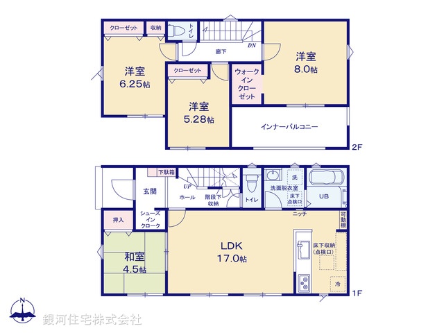 G00398623 千葉県市川市宮久保６丁目 新築一戸建て 4380万円【間取図】