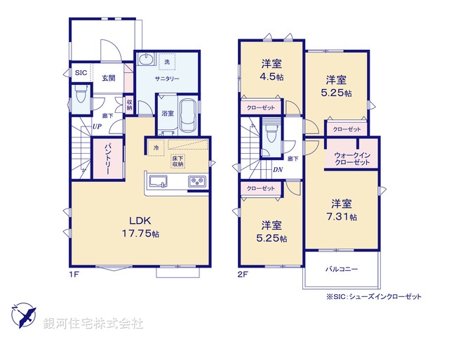 G00398676 東京都八王子市兵衛２丁目 新築一戸建て 5280万円【間取図】