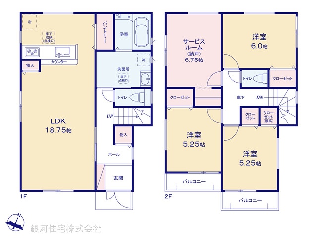 G00398705 埼玉県川口市芝高木１丁目 新築一戸建て 4880万円【間取図】