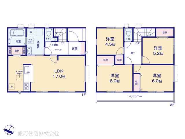 G00398761 千葉県市川市菅野４丁目 新築一戸建て 7390万円【間取図】