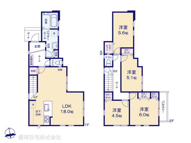 G00398790 東京都町田市玉川学園８丁目 新築一戸建て 5999万円【間取図】