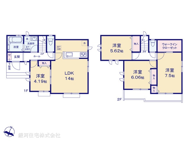 G00398826 東京都国立市谷保７丁目 新築一戸建て 5790万円【間取図】