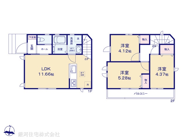 G00398859 東京都立川市若葉町４丁目 新築一戸建て 3790万円【間取図】