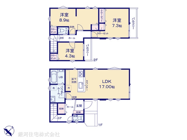 G00398865 東京都日野市旭が丘１丁目 新築一戸建て 5999万円【間取図】