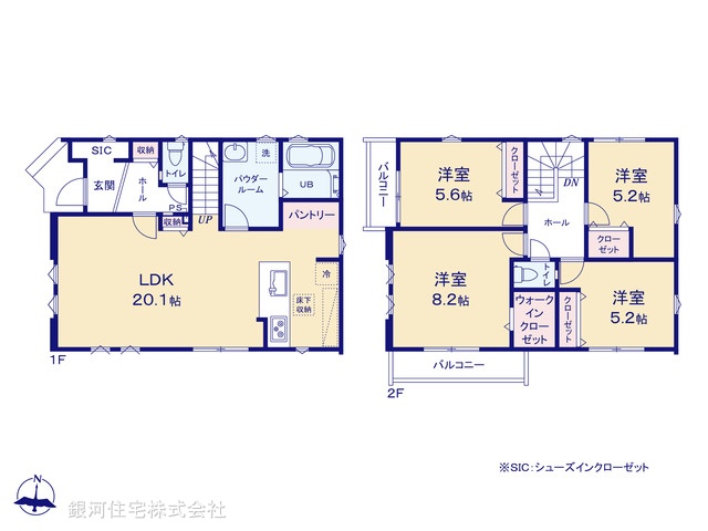 G00398871 東京都八王子市散田町４丁目 新築一戸建て 5499万円【間取図】