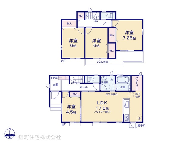G00398875 千葉県船橋市松が丘２丁目 新築一戸建て 3590万円【間取図】