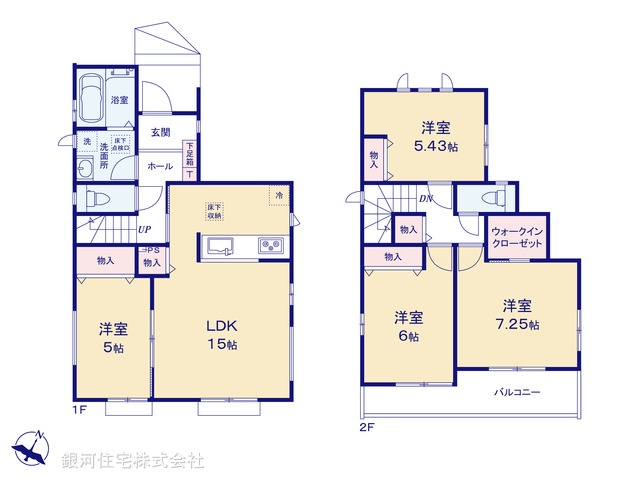 G00399006 千葉県市川市本北方３丁目 新築一戸建て 4990万円【間取図】