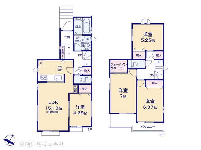 G00399007 千葉県市川市本北方３丁目 新築一戸建て 4990万円【間取図】
