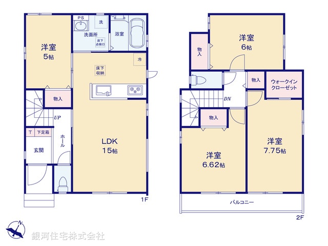G00399008 千葉県市川市本北方３丁目 新築一戸建て 5590万円【間取図】