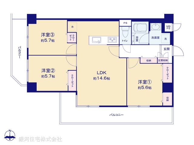 G00399197 東京都足立区島根２丁目 中古マンション 3490万円【間取図】