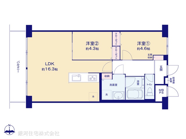 G00399198 東京都江東区東砂１丁目 中古マンション 4490万円【間取図】