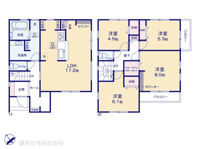 G00399314 埼玉県越谷市神明町１丁目 新築一戸建て 4380万円【間取図】