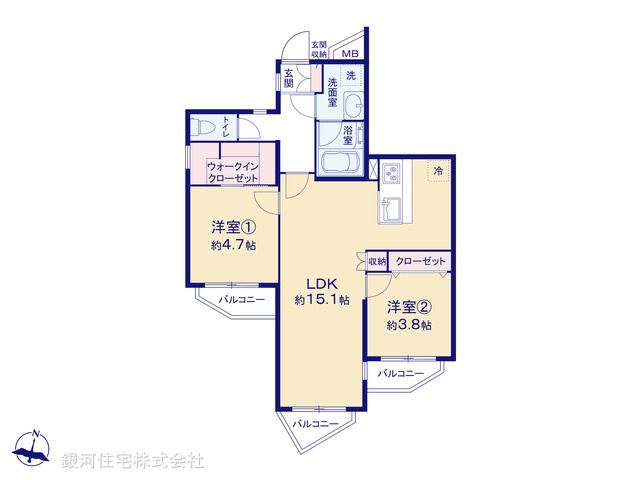G00399363 東京都板橋区前野町２丁目 中古マンション 4099万円【間取図】